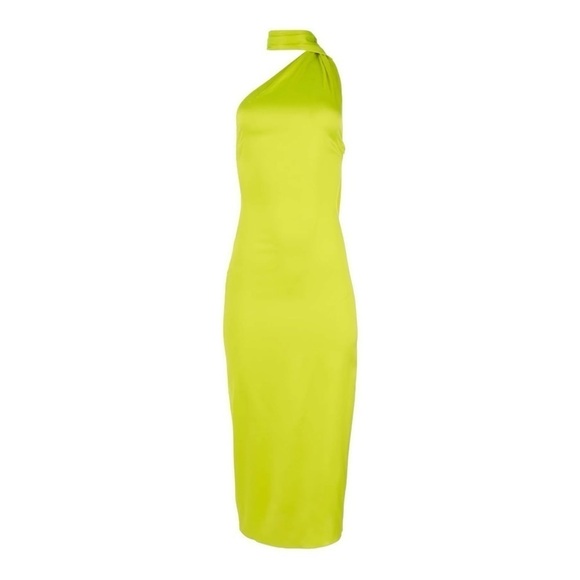 SER.OY.A Marissa Silk Dress in Neon Lime NWT - Picture 5 of 5